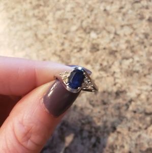 Sapphire and silver ring
